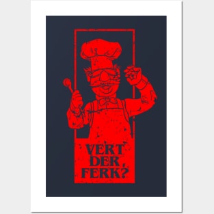 vert der ferk retrocolor - red Posters and Art